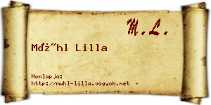 Mühl Lilla névjegykártya